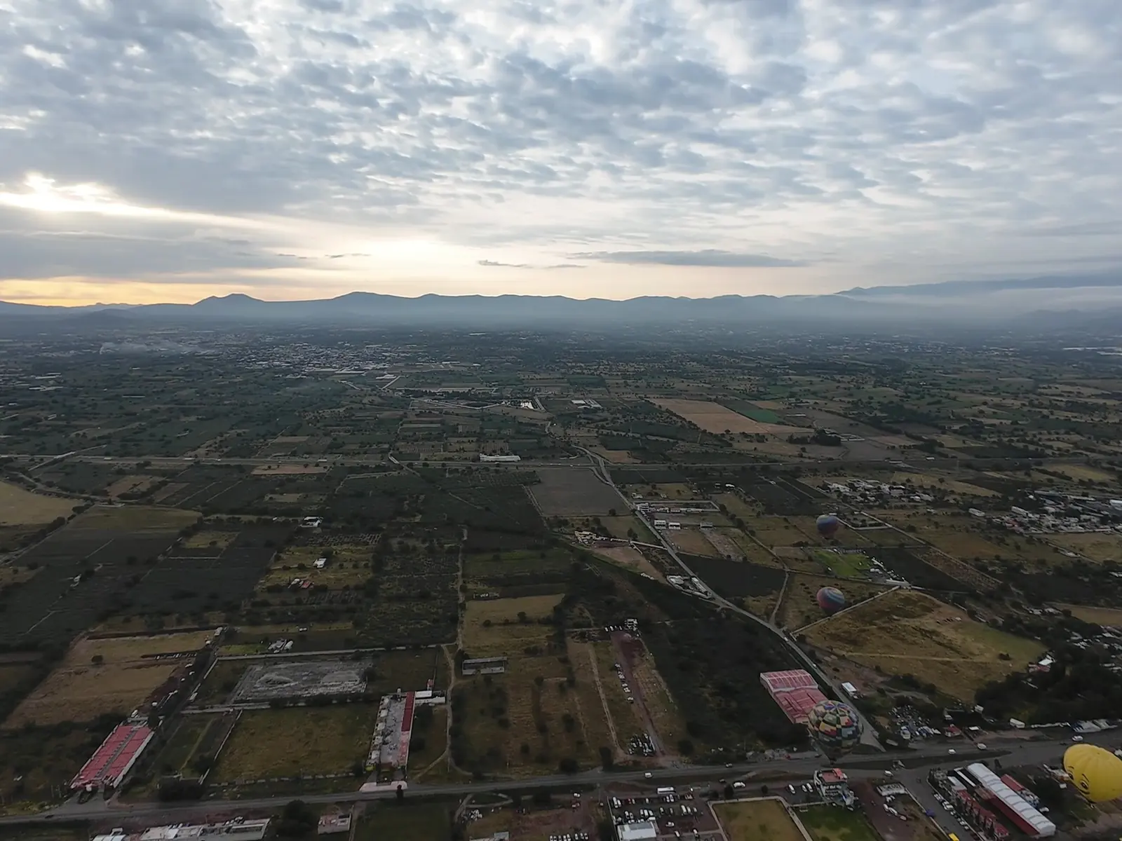 El valle de Teotihuacán desde el aire